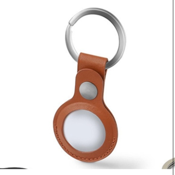 Set of 4 Luxe Leather Air Tag Key Chains & Coin Holders in Black & Brown - Picture 3 of 4